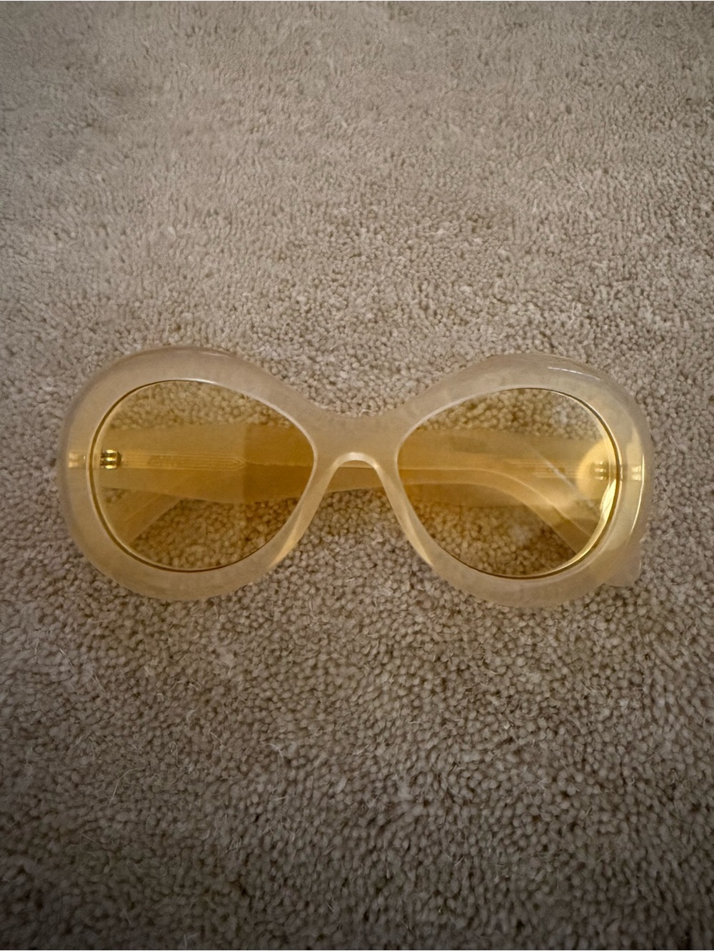 Zimmermann Cream Transparent Round Sunglasses with Yellow Lenses